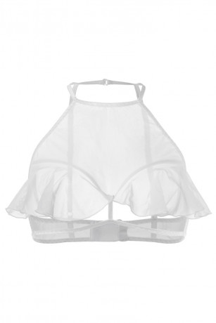 Эротический белый бралетт с открытой грудью Karen