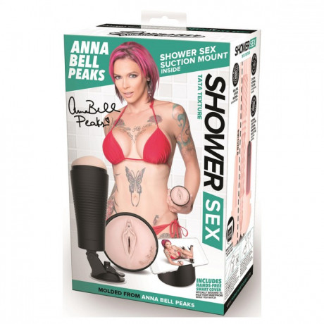 Реалистичный мастурбатор в виде вагины в удобной колбе PORNSTAR ANNA BELL PEAKS