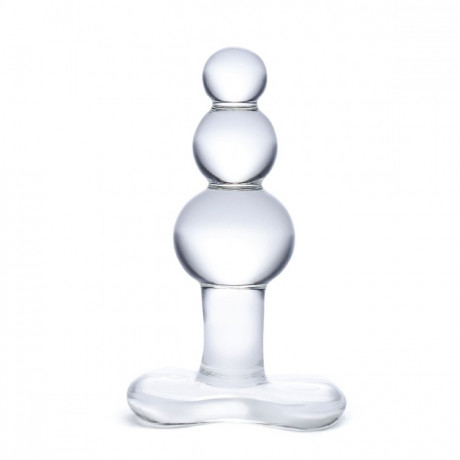 Анальная елочка с 3-мя шариками из стекла Butt Plug with Tapered Base