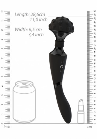 Двухсторонний вибромассажер с округлой текстурированной головкой Shiatsu