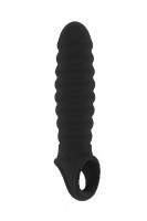 Увеличивающая насадка с кольцом на мошонку 32 Stretchy Penis Extensio
