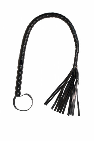 Черный плетеный кнут для БДСМ игр Party Hard Bossy