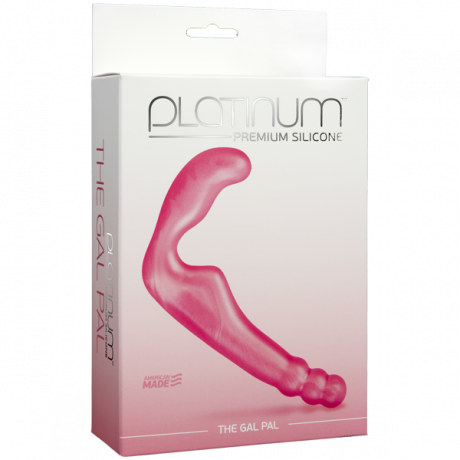 Безремневой розовый страпон из силикона THE GAL PAL