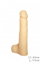 Пустотелый фаллоимитатор с подставкой-мошонкой DD