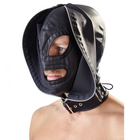 Глухая маска шлем с молнией Double Mask by fetish collection