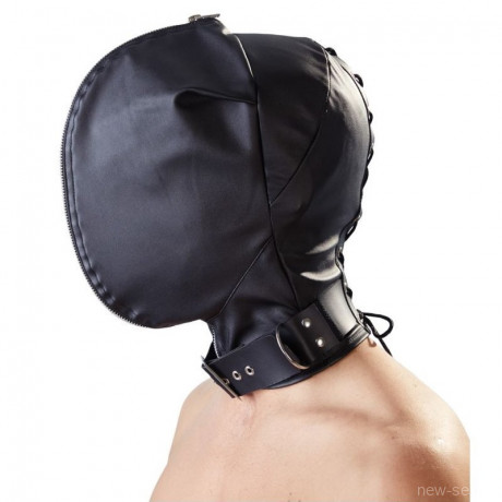 Глухая маска шлем с молнией Double Mask by fetish collection