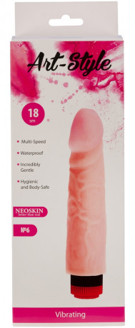 Реалистичный мультискоростной вибратор с крупной головкой ART-Style 6