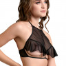 Эротический черный бралетт с открытой грудью Karen