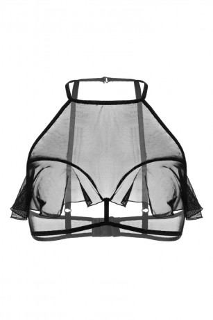 Эротический черный бралетт с открытой грудью Karen