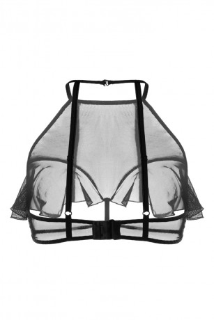 Эротический черный бралетт с открытой грудью Karen