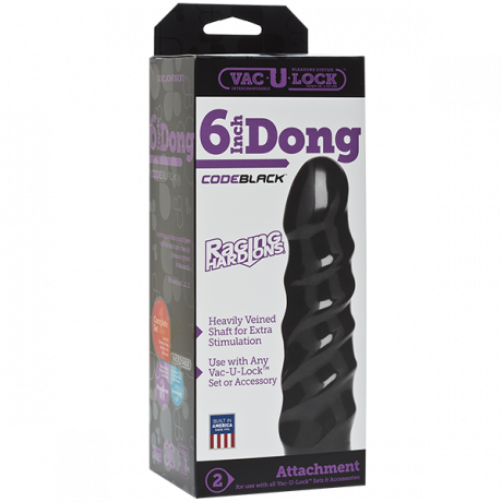 Черный фаллоимитатор насадка Vac-U-Lock CodeBlack