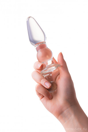 Стеклянная прозрачная анальная втулка обтекаемой формы Sexus Glass