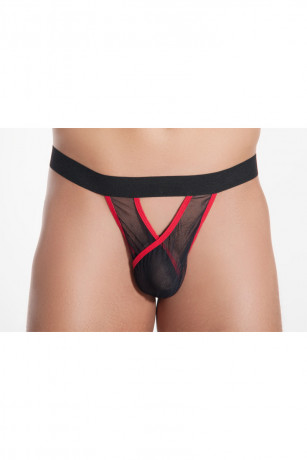 Мужские стринги черно-красного цвета из сетки Me Seduce Yves