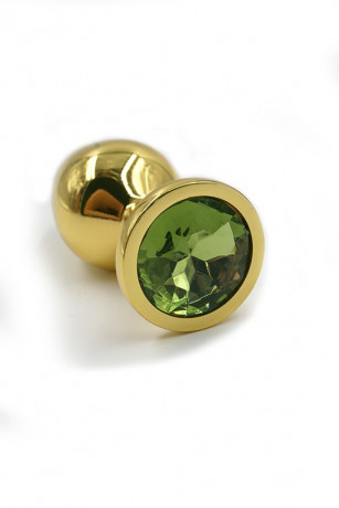 Золотистая анальная пробка с кристаллом