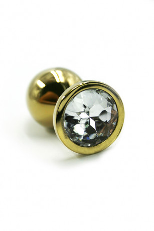 Золотистая анальная пробка с кристаллом