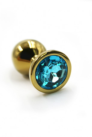 Золотистая анальная пробка с кристаллом