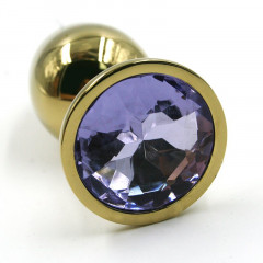 Золотистая анальная пробка с кристаллом