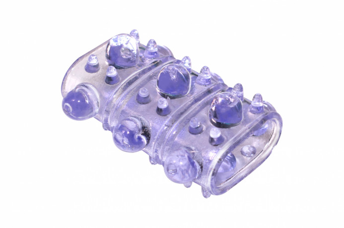 Открытая насадка на пенис с шариками и шипами Rings Armour