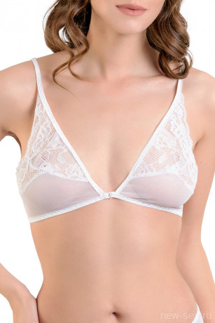 Мягкий эластичный топ из прозрачной сетки и кружева Odette