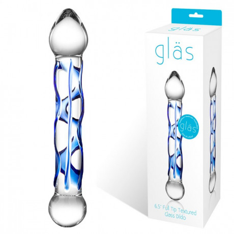 Текстурированный фалос из стекла Full Tip