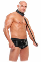 Костюм для раба с ошейником и поводком - L/XL