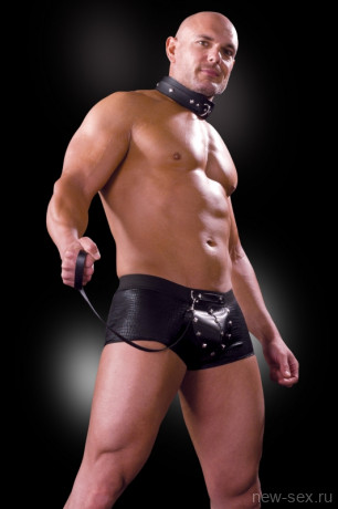 Костюм для раба с ошейником и поводком - L/XL