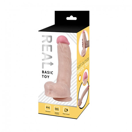 Реалистичный фаллоимитатор REAL с округлой головкой на присоске