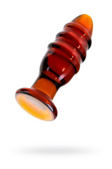 Ребристая анальная пробка из стекла Sexus Glass