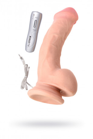 Реалистичный вибратор с мощной присоской и выносным пультом управления RealStick Elite Vibro