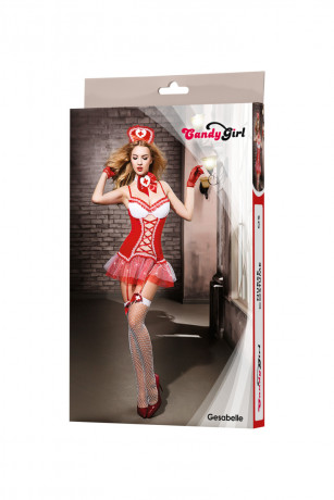 Красно-белый костюм медсестры для ролевых игр Gesabelle