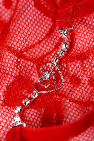 Микро трусики из кружева с цветочным орнаментом и стразами Joli Lillian