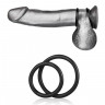 Набор из двух черных силиконовых колец разного диаметра SILICONE COCK RING SET