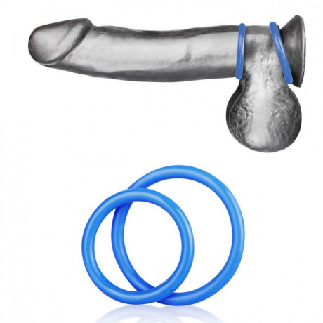 Набор из двух черных силиконовых колец разного диаметра SILICONE COCK RING SET