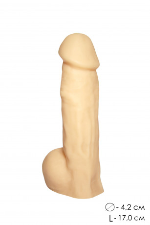 Пустотелый фаллоимитатор с большой мошонкой DD