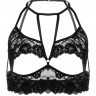 Черный эротический бралетт с открытым нижним кливиджем Ellen