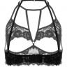 Черный эротический бралетт с открытым нижним кливиджем Ellen