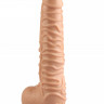 Фаллоимитатор из эластичного материала с ребристой поверхностью