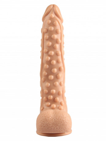 Фаллоимитатор из эластичного материала с ребристой поверхностью