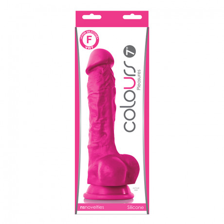 Реалистичный литой фаллоимитатор с мошонкой Colours Pleasures 7 Dildo
