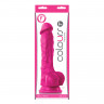 Реалистичный литой фаллоимитатор с мошонкой Colours Pleasures 7 Dildo