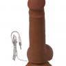Вибратор с присоской и пультом управления коричневого цвета Elite Mulatto
