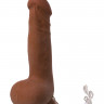 Вибратор с присоской и пультом управления коричневого цвета Elite Mulatto
