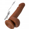 Вибратор с присоской и пультом управления коричневого цвета Elite Mulatto