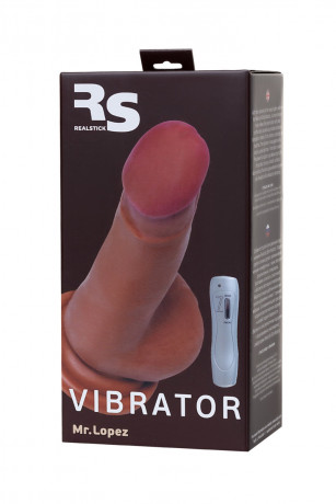 Вибратор с присоской и пультом управления коричневого цвета Elite Mulatto