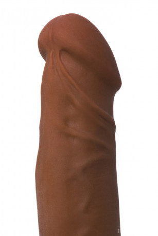 Вибратор с присоской и пультом управления коричневого цвета Elite Mulatto