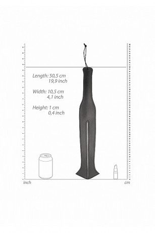 Раздвоенная черная кожаная шлепалка Two Finger Paddle Tawse