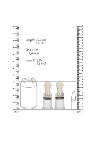 Вакуумные помпы для стимуляции сосков и клитора в форме колб специальной анатомической формы Nipple Suction Cup Medium