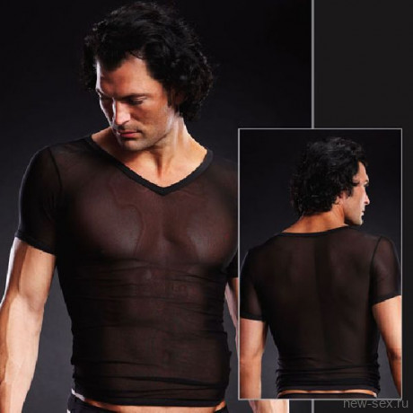 Сетчатая футболка черная L/XL