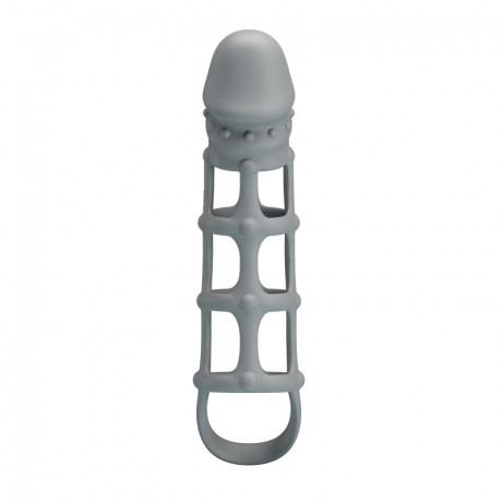 Насадка текстурная на пенис с подхватом мошонки Silicone penis sleeve with ballstrap