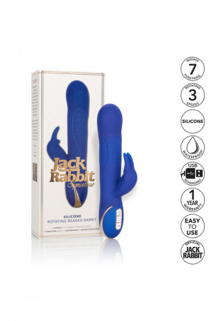 Перезарежаемый вибромассажер кролик с функцией ротации Signature Rotating Beaded Rabbit
